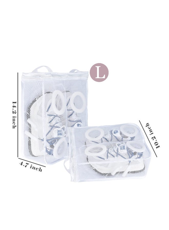 Sneaker Washing Bag, Fabric Durable and Reusable Mesh Laundry Bags with Zipper, Travel Organization Bag, Foam Ring as Buffers Protect Shoes and Washing Machine (1 Large and 1 Medium) (2 Piece) - Image 3