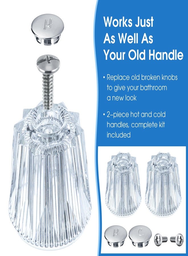 Enhon Shower Faucet Handle Replacement, Compatible with Price Pfister Contessa and Windsor Tub and Shower Faucets, Hot and Cold Knob Replacement, Clear Acrylic (2 Piece) - Image 4