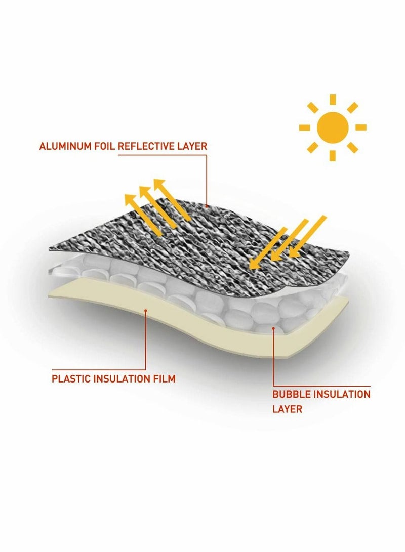 SYOSI Windshield Sun Shade, Fit for 1997-2018 Jeep Wrangler TJ JK JKU, Sunshades Heat Shield, Aluminum Foil Triple Laminate Structure (Silver) - Image 2