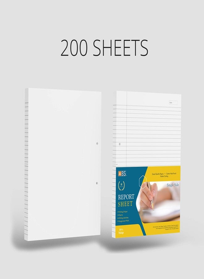 ABS A4 Project Paper Single Side Ruled Pack of 2 (200 Sheets) Premium White Writing Paper with 2 Hole Punch Ideal for School College Exams Assignments Office Notes and Reports - Image 2