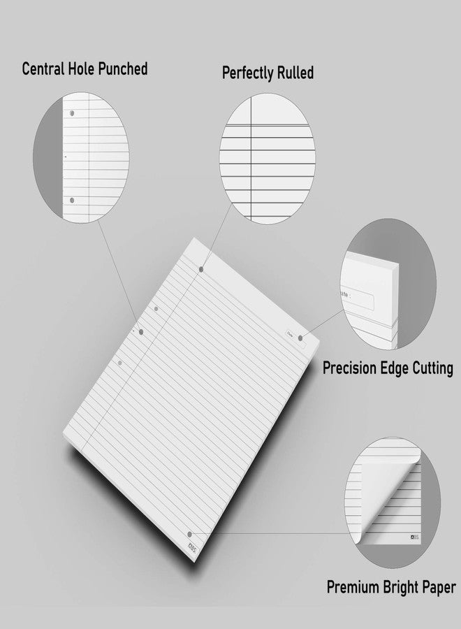 ABS A4 Project Paper Single Side Ruled Pack of 2 (200 Sheets) Premium White Writing Paper with 2 Hole Punch Ideal for School College Exams Assignments Office Notes and Reports - Image 4