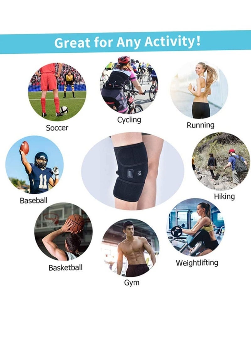 general Heated Knee Braces Pain Relief Heated Knee Pad Massager Support Warm Wrap Rechargeable Electric Adjustable Temperature for Winter - Image 3