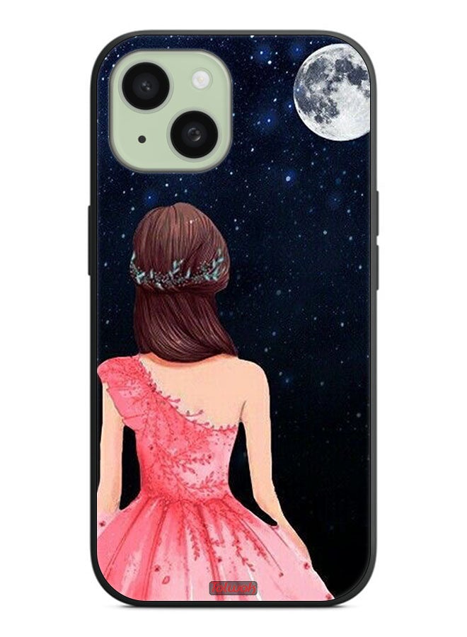 Tolwak Apple iPhone 15 Plus Protective Case Cover Girl And Moon Art - Image 2