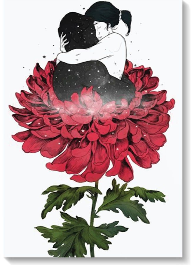 RYN Hug And Flowers Wall Art Multicolour 40x60cm - Image 2