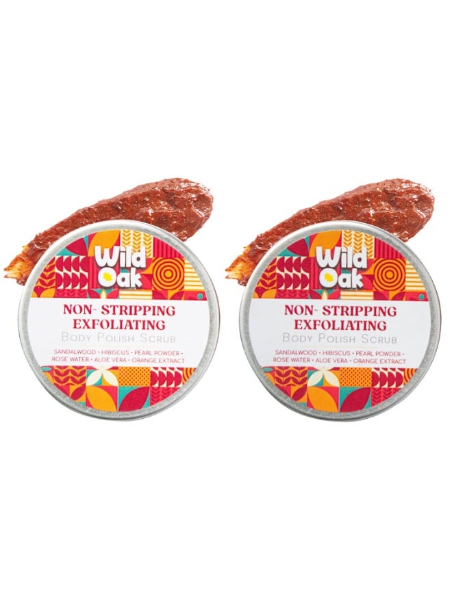 WILD OAK WildOak Exfoliating Body Scrub for Softer & Glowing Skin | Deep Cleansing to Remove Dead Cells, Improve Texture & Boost Hydration | Lightens Dark Area like Neck & Elbows | Strawberry Skin | 100gm x 2 - Image 1