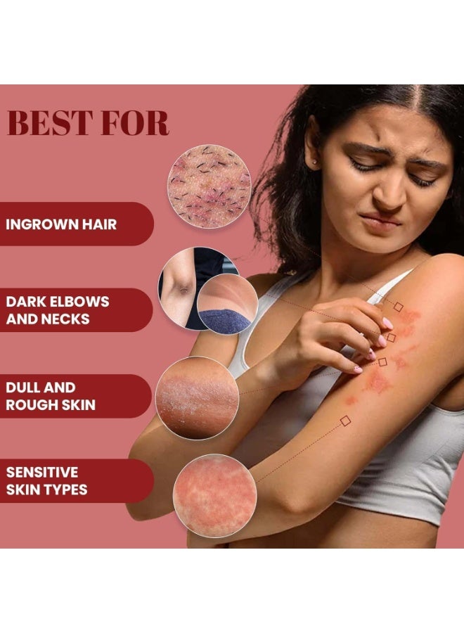 WILD OAK WildOak Exfoliating Body Scrub for Softer & Glowing Skin | Deep Cleansing to Remove Dead Cells, Improve Texture & Boost Hydration | Lightens Dark Area like Neck & Elbows | Strawberry Skin | 100gm x 2 - Image 2