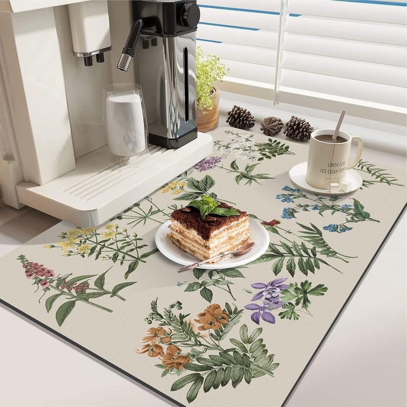 ALMEKAQUZ Dish Drying Mat for Kitchen Counter - 40x60 cm, Non-slip Rubber Backed, Anti Absorbent - Image 2