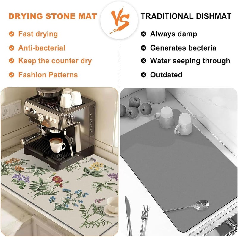 ALMEKAQUZ Dish Drying Mat for Kitchen Counter - 40x60 cm, Non-slip Rubber Backed, Anti Absorbent - Image 5