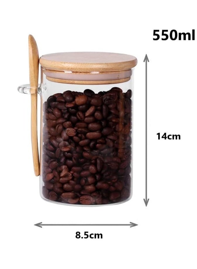 أنمي 6 قطعة 550 مللي محكم الزجاج التوابل الجرار واضح السكر الحاويات الغذاء تخزين الحاويات ل حبوب البن التوابل شاي سكر المكسرات الحلوى أملاح - Image 2
