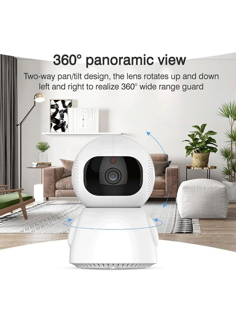 ارواق كاميرا منزلية كاميرا مراقبة واي فاي 360 درجة، كشف الحركة، كشف الإنسان، رؤية ليلية صوتية ثنائية الاتجاه - Image 3