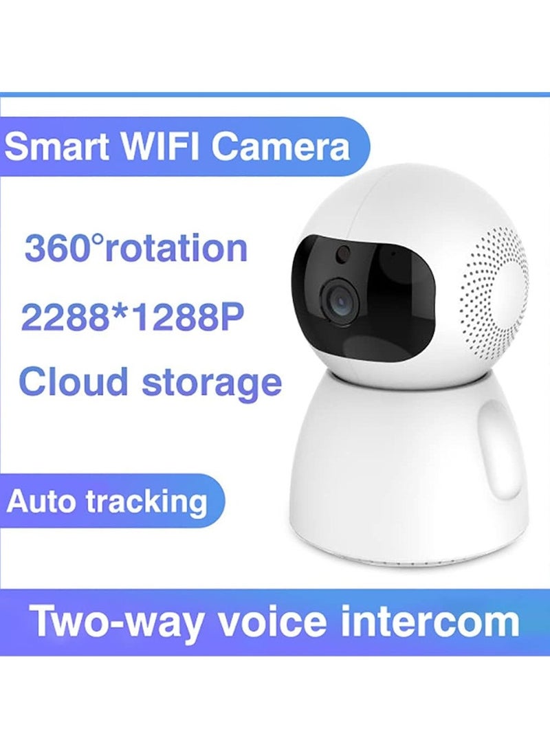ارواق كاميرا منزلية كاميرا مراقبة واي فاي 360 درجة، كشف الحركة، كشف الإنسان، رؤية ليلية صوتية ثنائية الاتجاه - Image 4