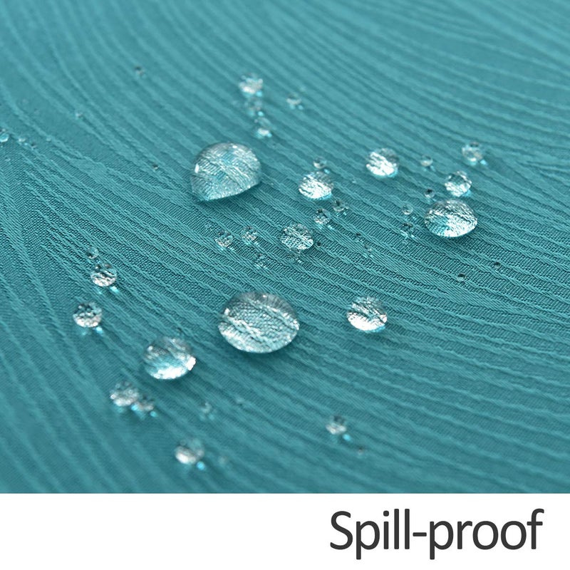 maxmill Jacquard Tablecloth Swirl Design Spillproof Wrinkle Free Water Resistant Heavy Weight Soft Table Cloth Decorative Fabric Table Cover for Outdoor and Indoor Use Square 52 x 52 Inch Teal - Image 5