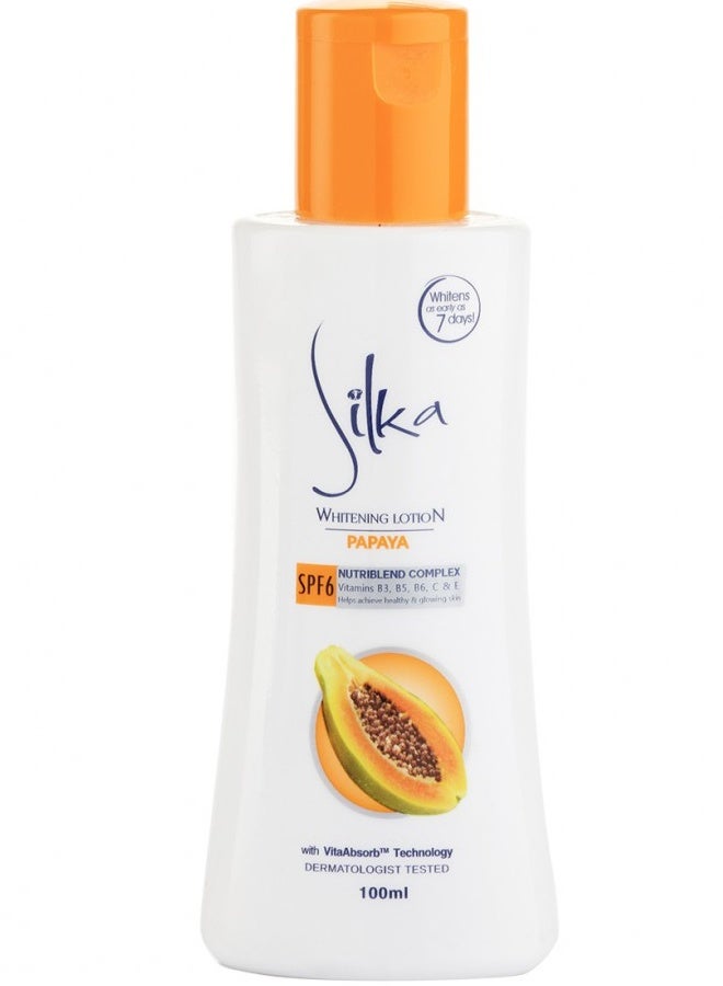 Silka Papaya Whitening Lotion SPF6 - 100ml - Image 1