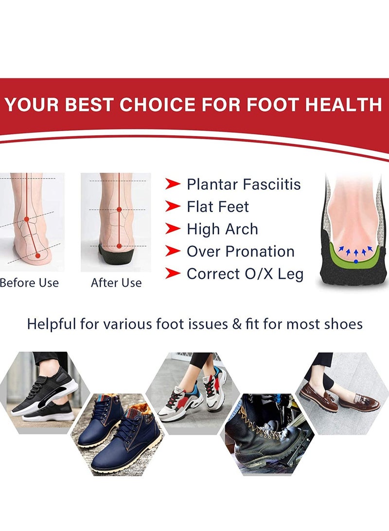 KASTWAVE Plantar Fasciitis Arch Support Insole For Men Women And Children 3/4 Length Orthopedic Insole For High Arch Flat Foot Hyperpronation Heel Pain Relief Heel Pad Size M6.5-8.5/W7.5- 9.5 - Image 5