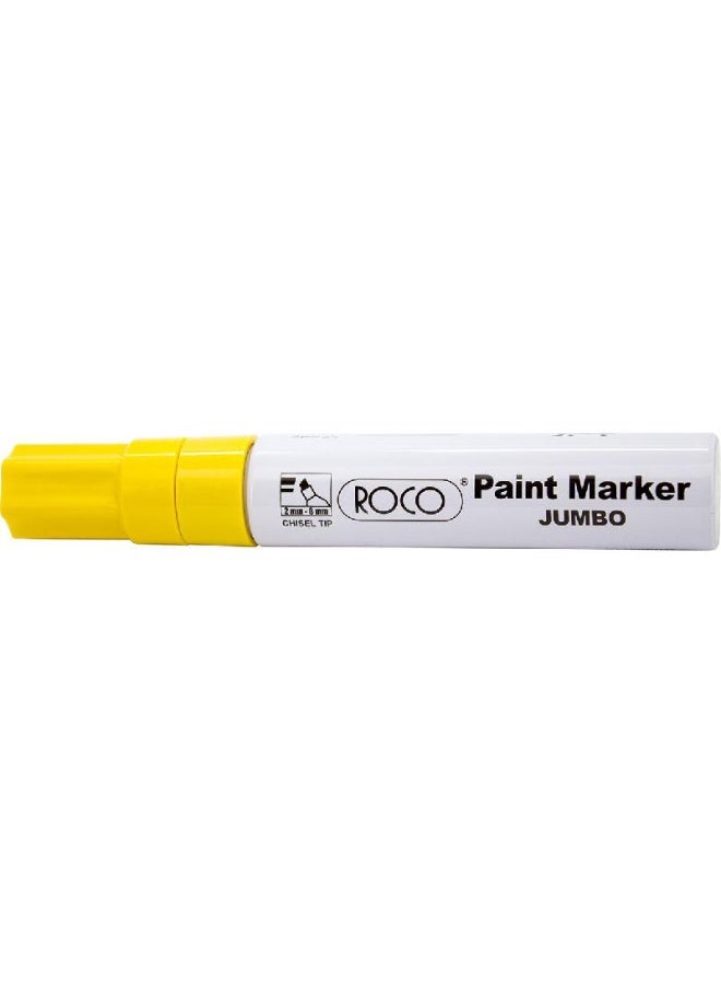 ROCO Jumbo Paint Marker Chisel Tip 8mm Yellow