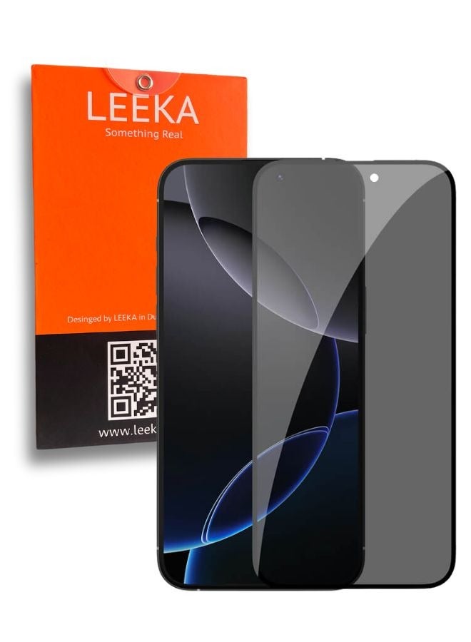 LEEKA iPhone 16 Pro Privacy Screen Protector with HD view Bubble Free, Anti-spy and Anti-scratch Ultra Clear full screen anti finger print protection with free Easy Installation kit and wipes tempered glass - Image 1