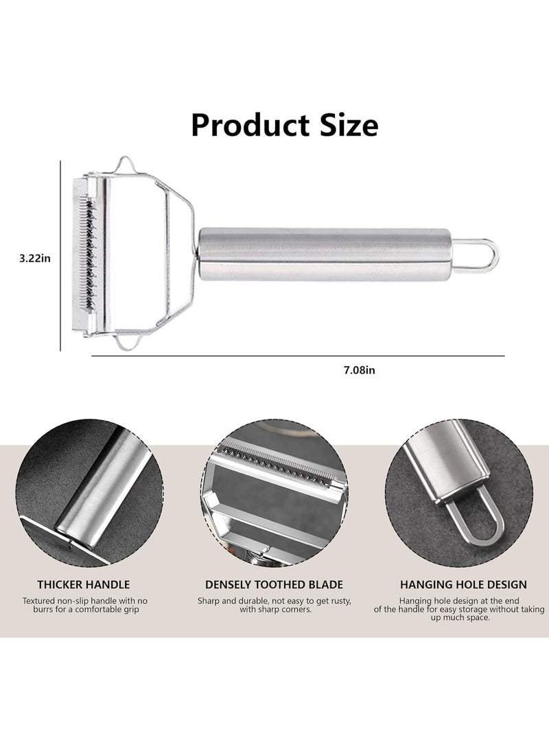 Potato Apple Vegetable Peeler, Multifunction Stainless Steel Julienne Peelers for Fruit Veggie Potatoes Carrot Cucumber, Julienne Cutter Slicer Shredder Scraper, Pro Kitchen Tool with Dual Blade  - Image 2