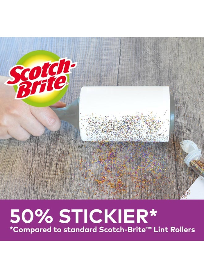 سكوتش برايت أسطوانة سكوتش برايت لإزالة الوبر شديدة الالتصاق بالحيوانات الأليفة، 48 ورقة، أسطوانة واحدة/عبوة | مثالية لتنظيف شعر الحيوانات من الملابس والأقمشة | فرشاة محمولة وقابلة لإعادة الاستخدام لإزالة الوبر من الملابس والأرائك والسجاد - Image 4