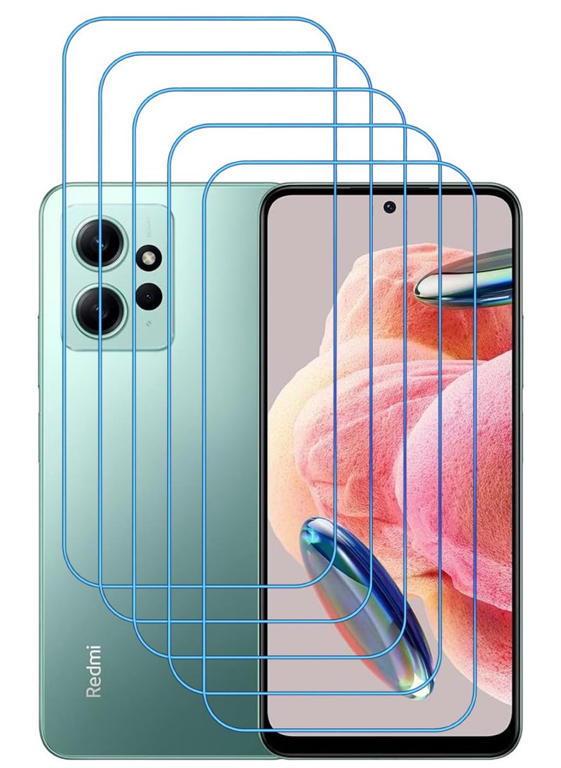 ACLIX 5 Pieces Antistatic ESD Dustproof Premium Quality High Definition Clear Tempered Glass Screen Protector Designed For Xiaomi Redmi Note 12 - Image 1