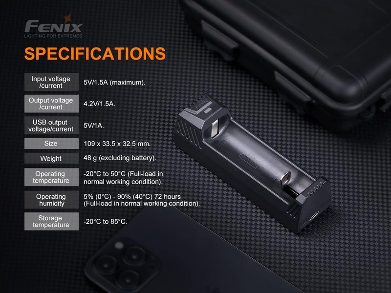 فينيكس شاحن ليثيوم أيون ARE-X1 v2.0 لبطاريات 18650 و21700 و26650 - Image 4
