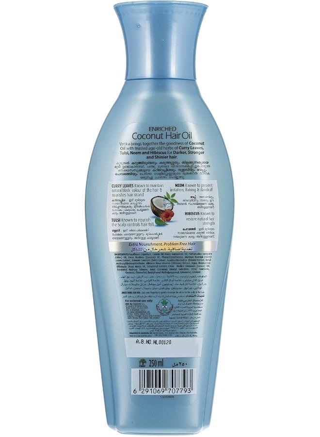 Vatika Naturals Enriched Coconut Hair Oil with Curry Leaves, Tulsi, Neem & Hibiscus for Thick & Dark Hair - 250 ml - Image 2