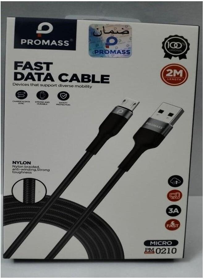 PROMASS Micro Fast Data Charging Cable Black. - Image 1