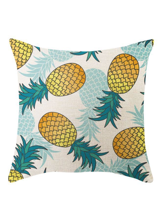 NIBEMINENT Fruit Pineapple Printed Cushion Cover Yellow/Green/Beige 45x45cm