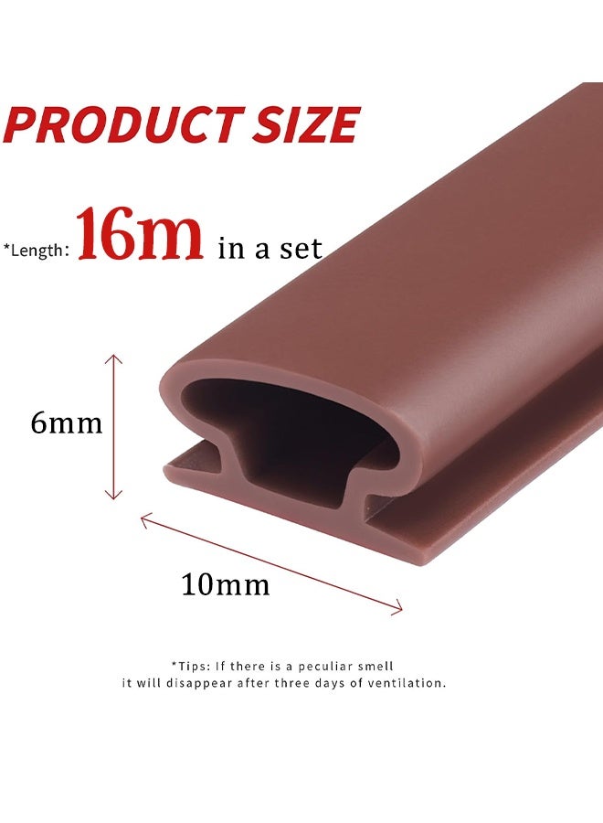 MLADEN 【New Upgrade】Weather Stripping Door Seal Strip, 16M Brown D Shape Silicone Door Weather Stripping for Door Frame & Window, SelfAdhesive Weatherstripping Insulation Soundproof Strip, Suit for 4-7mm Gap (16M Brown) - Image 5
