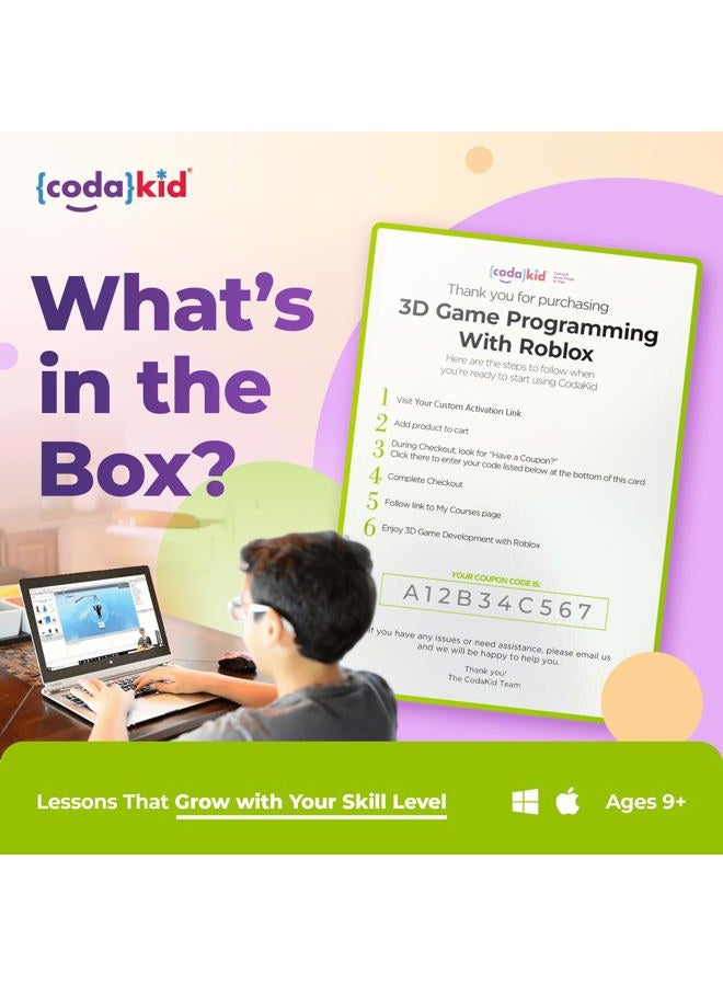 CodaKid Roblox Coding, Award-Winning, Coding for Kids, Ages 8+ with Online Mentoring Assistance, Learn Computer Programming and Code for Fun Games with Lua and Video Game Programming Software (PC & Mac) - Image 3