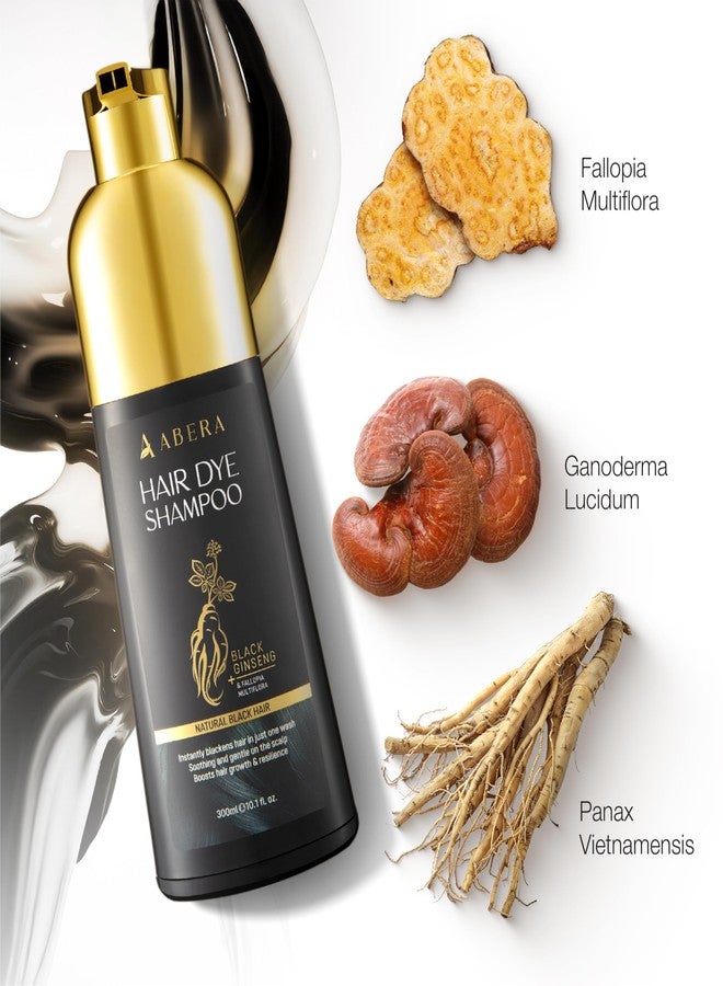 Abera Hair Dye Shampoo, Black Hair Color for Grey Hair Coverage for Women and Men, One-wash Hair Blackening Treatment with Natural Dark Color (10.1 Fl. Oz.) - Image 5