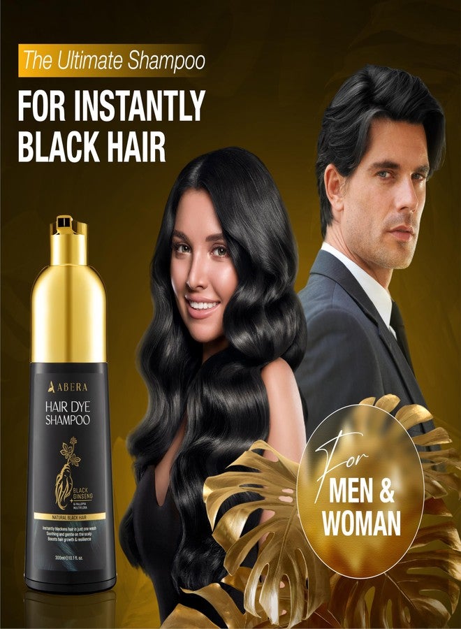 Abera Hair Dye Shampoo, Black Hair Color for Grey Hair Coverage for Women and Men, One-wash Hair Blackening Treatment with Natural Dark Color (10.1 Fl. Oz.) - Image 4