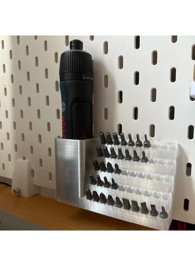 50 Hole Heavy Duty Screwdriver Bit Organizer With Power Drill Holder Tool Storage Board - Image 3