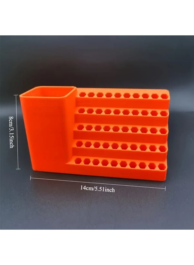 50 Hole Heavy Duty Screwdriver Bit Organizer With Power Drill Holder Tool Storage Board - Image 1