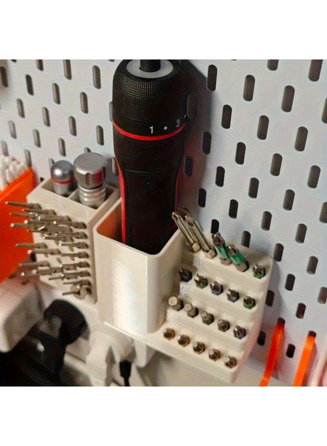 50 Hole Heavy Duty Screwdriver Bit Organizer With Power Drill Holder Tool Storage Board - Image 5