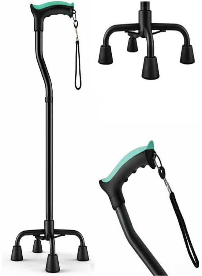 MCP Thunderbolt Self-Standing Walking Stick for Men and Women | Durable Mild Steel Walking Cane for Old People | Adjustable Trekking Stick with Quadripod 4 Leg (Black) - Image 1