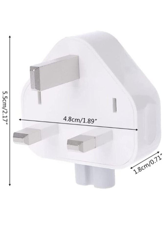 Ntech NTECH AC Power Adaptor UK Plug Travel Charger Converter Replacement Plug 3 Pins Standard Head Wall Adaptor Charge for MacBook Pro/Air 2-Pack (White)  - Image 3