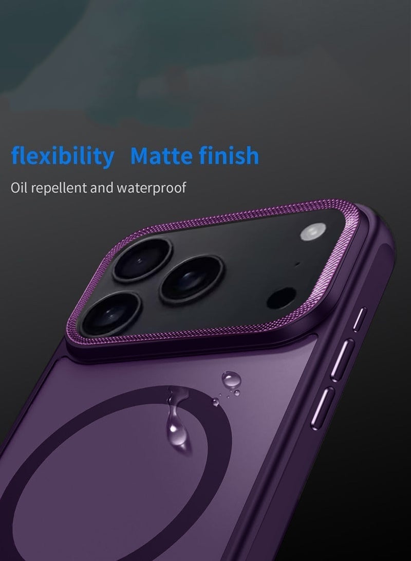 ELTRAZONE iPhone 17 Pro Max 5G 2025 Hard Silicone Hybrid Translucent Case | Slim Stylish Magnetic MagSafe Compatible Shockproof Protective Cover with Scratch Resistance & Drop Protection (MCMPMN) - Eggplant Purple - Image 5