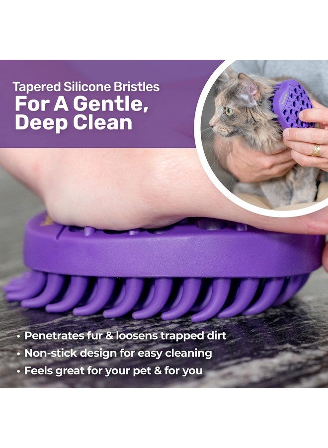 Hertzko Pet Bath & Massage Brush - Grooming Comb for Shampooing & Massaging Dogs, Cats, Small Animals w/Short or Long Hair - Long Tapered Bristles, Gently Removes Loose, Shed Fur, Bath Brush Cats (No Handle) - Image 3