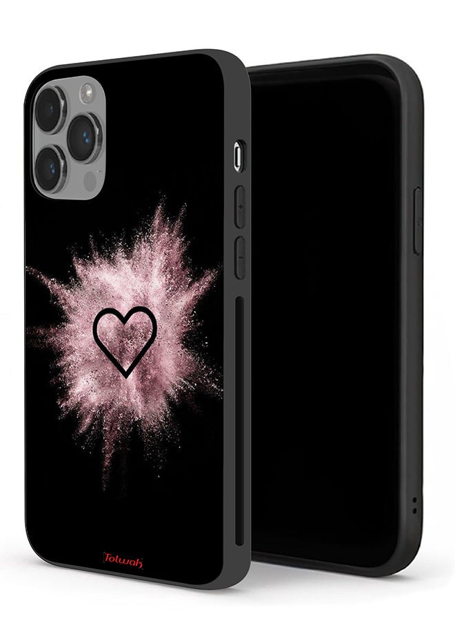 Tolwak Apple iPhone 14 Pro Max Protective Case Heart On Glitters - Image 1