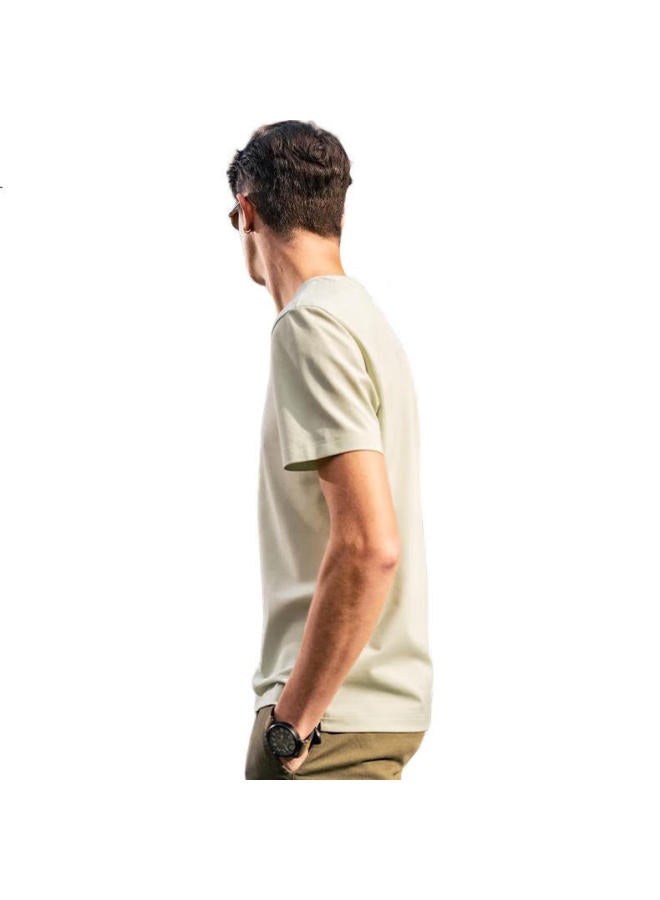 Mr. Bu Mr. Cloth Men'S Commuting White T-Shirt Men'S Round Neck Short Sleeve Inner Wear Breathable Quick-Drying Summer New Light Green L (175) - Image 2