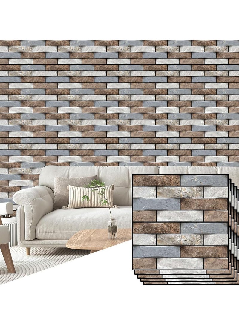 رات سو 10 قطع من ألواح الحائط ثلاثية الأبعاد القابلة للتقشير واللصق ورق حائط ثلاثي الأبعاد قابل للتقشير واللصق ديكور حائط داخلي من مادة البولي فينيل كلوريد المقاومة للماء ورق حائط ذاتي اللصق للمطبخ والحمام وغرفة النوم ديكور 30 ​​× 30 سم - Image 1