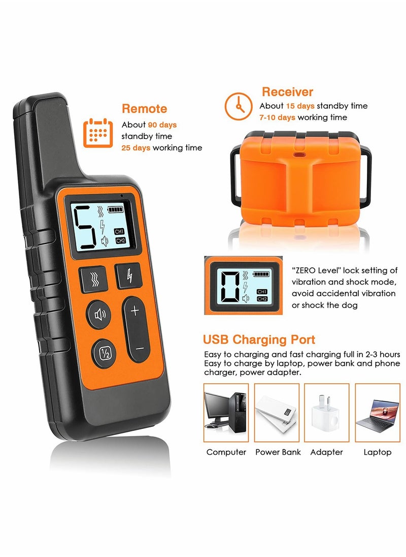 KASTWAVE - Rechargeable Anti Barking Training Dog Collar with 7 Adjustable Sensitivity and Intensity Levels Vibration (Orange) - Image 1