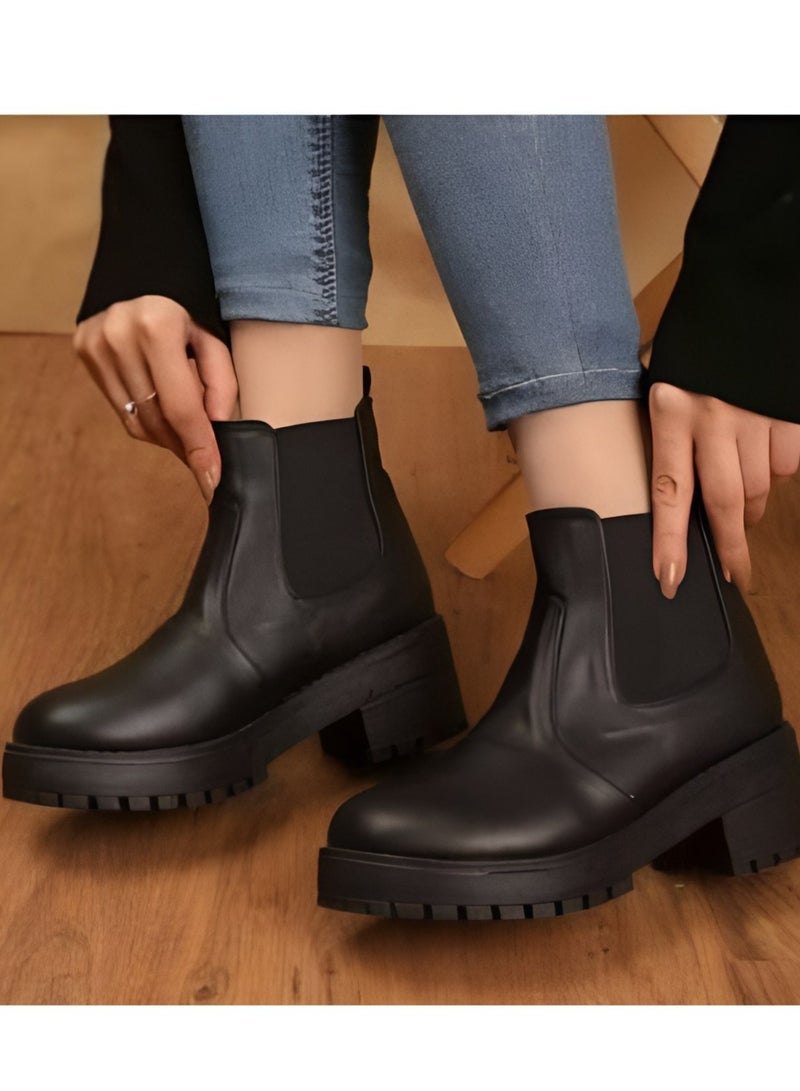 ران انكل بوت جلد 2استك انيق-اسود - Image 1