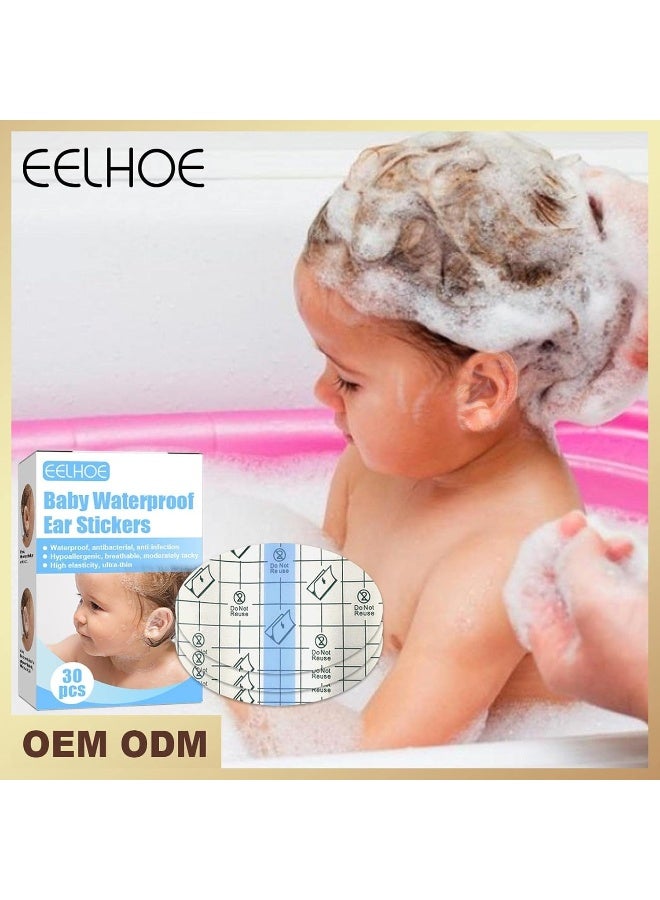 EELHOE Baby Waterproof Ear Stickers - Newborn Waterproof Earmuffs Transparent Film | Waterproof Ear Covers for Hair Dye, Shower, Bathing  - Image 2