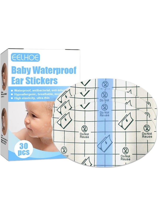 EELHOE Baby Waterproof Ear Stickers - Newborn Waterproof Earmuffs Transparent Film | Waterproof Ear Covers for Hair Dye, Shower, Bathing  - Image 1