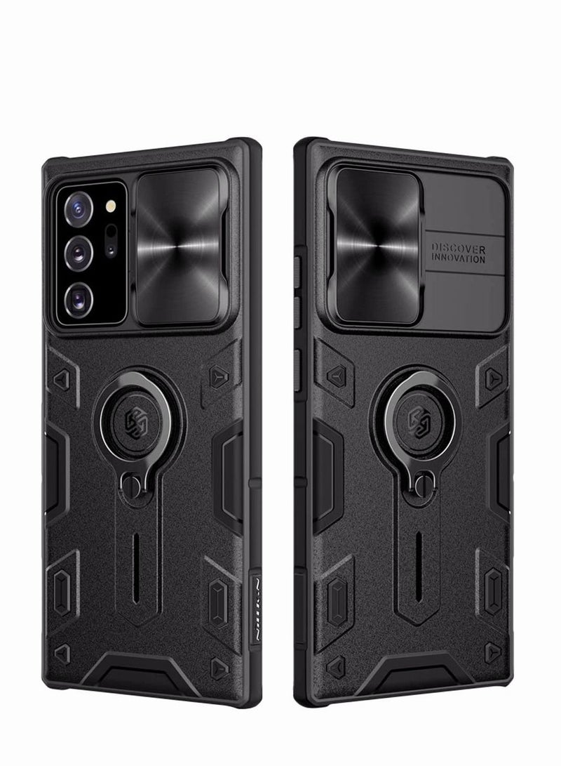 Y&D Case for Samsung Galaxy Note 20 Ultra 5G, with Ring Kickstand and Camera Lens Cover, Shockproof PC TPU Bumper Hybrid Protective Airbag Anti-fall Sliding Cover - Image 1