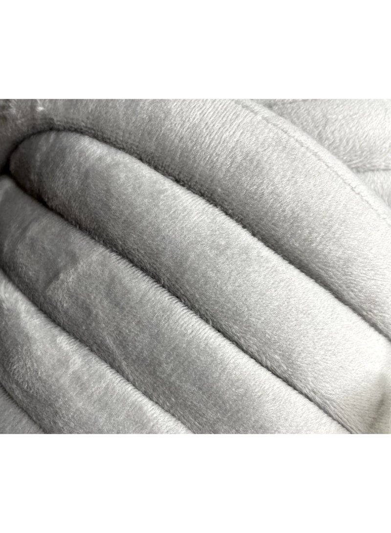Chunky Velvet Tube Yarn 1kg – Light Grey 2cm thickness - Image 5