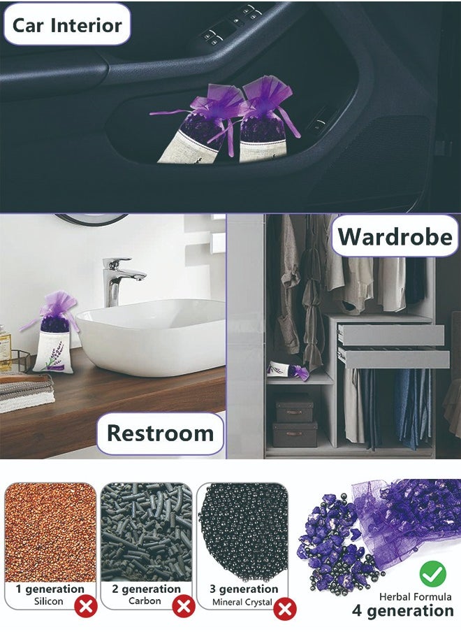XIYU Lavender Sachets Charcoal Formaldehyde removal, Air Fresheners for home and car, 3×100g Suitable for Closets, Drawers, Gym Bags, Shoe Closet Odor Eliminator  - Image 5