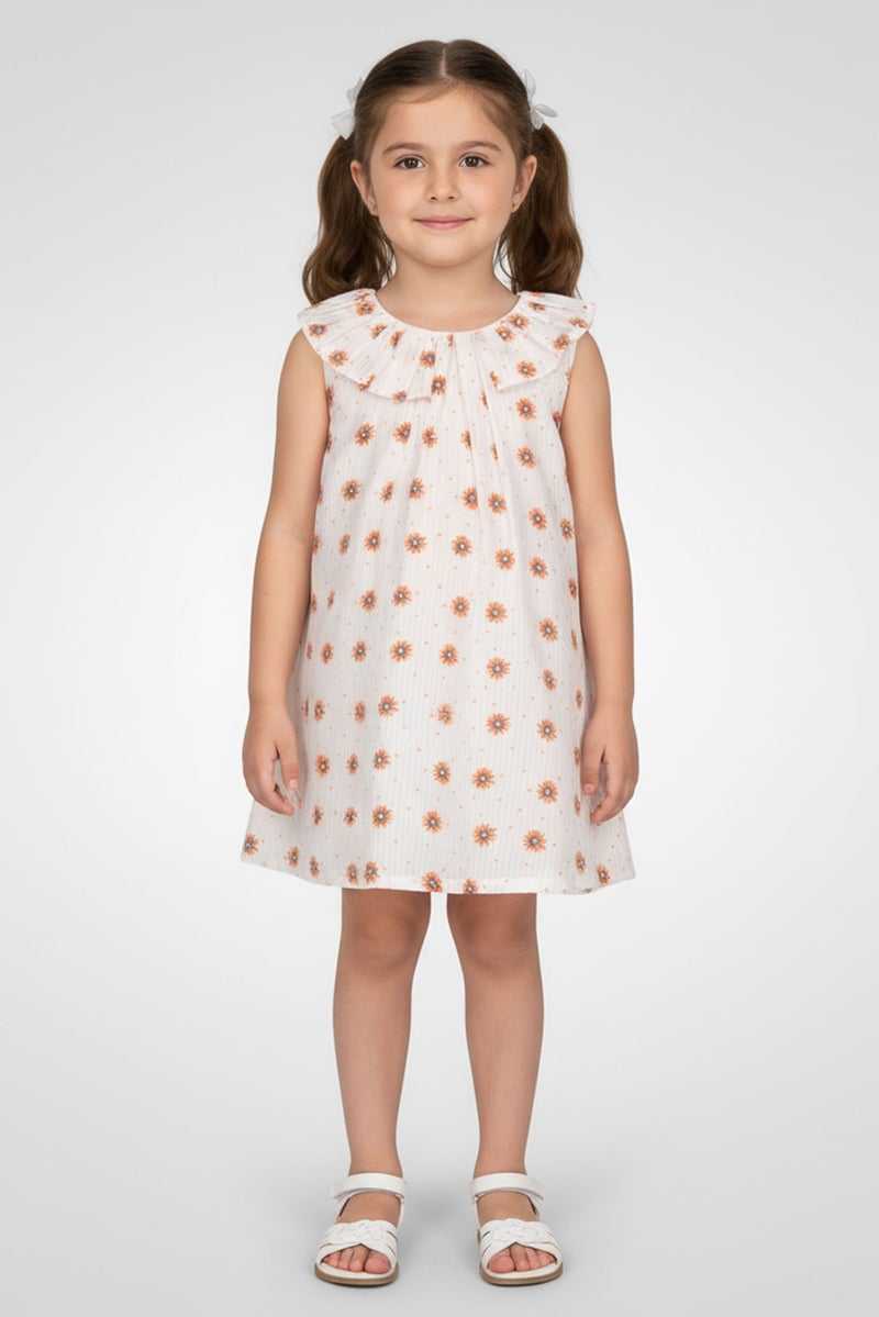 Hamleys Toddlers Girl Floral Print Dress, Multicolor - Image 1