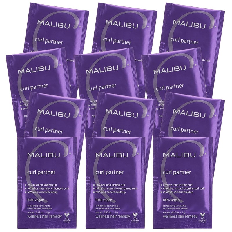 Malibu C Curl Partner Wellness Remedy 12 Packets  Removes Mineral Build up for Healthier  Bouncier Curly Hair  Contains Gentle Antioxidants for Curly Hair Care